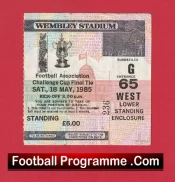 Manchester United v Everton 1985 – Cup Final Match Ticket
