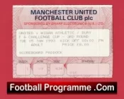 Manchester United v Bury 1993 – FA Cup Ticket Man Utd