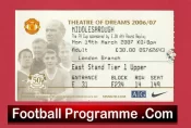 Manchester United v Middlesbrough 2007 – Football Ticket