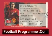 Manchester United v Birmingham City 2003 – Football Ticket