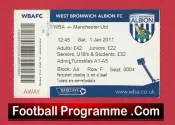 West Bromwich Albion v Manchester United 2011 – WBA Football Ticket