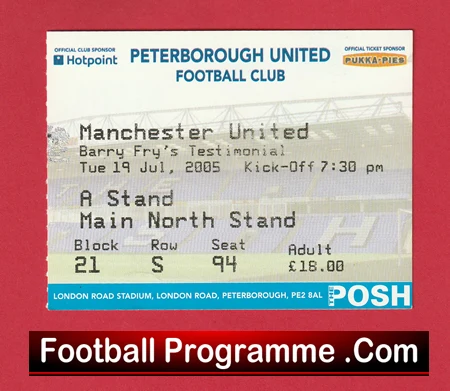 Peterborough United v Manchester United 2005 - Football Ticket - Image 2