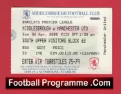 Middlesbrough v Manchester United 2008 – Match Ticket