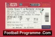 Crystal Palace v Manchester United 2014 – Match Ticket