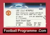 Manchester United v Lille 2007 – Football Ticket