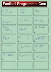 England Youth Team Sheet Multi Signed Autographed 2000