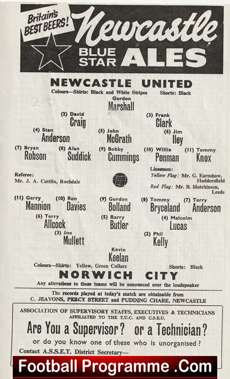 Newcastle United v Norwich City 1965 - Image 3