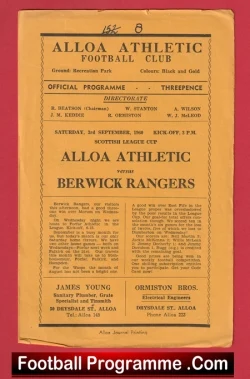  Berwick Rangers v Alloa Athletic 1960 - 1960s Football Programme .COM Football Programmes Memorabilia