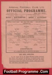 Arsenal v Portsmouth 1943 – War Time Programmes