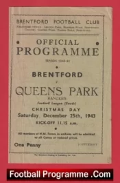 Brentford v QPR 1943 – Early 1940s Programme