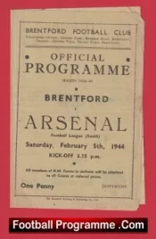 Brentford v Arsenal 1944 – 1940’s Football Programmes