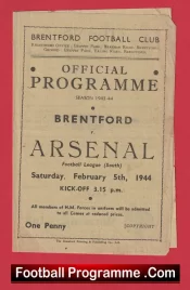 Brentford v Arsenal 1944 – 1940’s Football Programmes