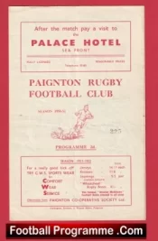 Paignton Rugby v Bristol Aero Club 1952 – Signed Rugby Programme