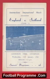 England v Scotland 1958 – Under 23’s at Goodison Park Everton