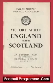 England v Scotland 1955 – Goodison Park Everton School Boys