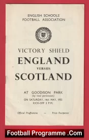 England v Scotland 1955 – Goodison Park Everton School Boys