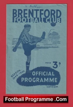  Brentford v Chesterfield 1948 - 1940's Programme Football Programme .COM Football Programmes Memorabilia