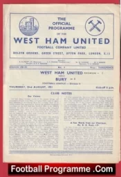 West Ham United v Bury 1951 – 1950s