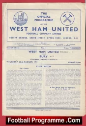 West Ham United v Bury 1951 – 1950s