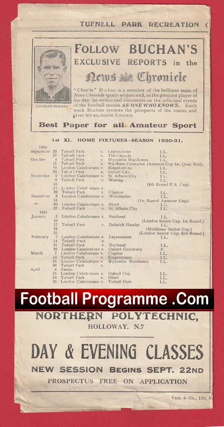 London Caledonians v Dulwich Hamlet 1930 - 1930's - Image 3