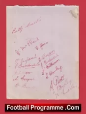 Sheffield Wednesday Multi Autographed Signed Sheet 1933 – 1934