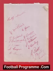 Sheffield Wednesday Multi Autographed Signed Sheet 1933 – 1934