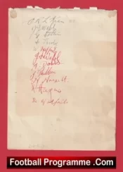 Derby County Multi Autographed Signed Sheet 1933 – 1934