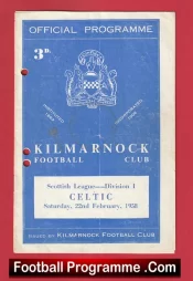 Kilmarnock v Glasgow Celtic 1958 – Multi Signed Autographed