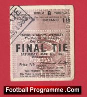 Manchester United v Leicester City 1963 – FA Cup Final Match Ticket