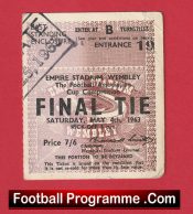 Manchester United v Leicester City 1963 – FA Cup Final Match Ticket