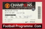 Manchester United v Norwich City 2011 – Football Ticket