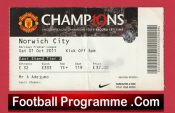 Manchester United v Norwich City 2011 – Football Ticket