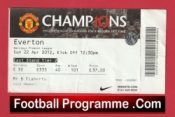 Manchester United v Everton 2012 – Match Ticket