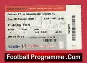 Fulham v Manchester United 2010 – Match Ticket