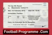 Preston North End v Manchester United 2015 – FA Cup Ticket
