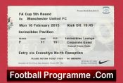 Preston North End v Manchester United 2015 – FA Cup Ticket