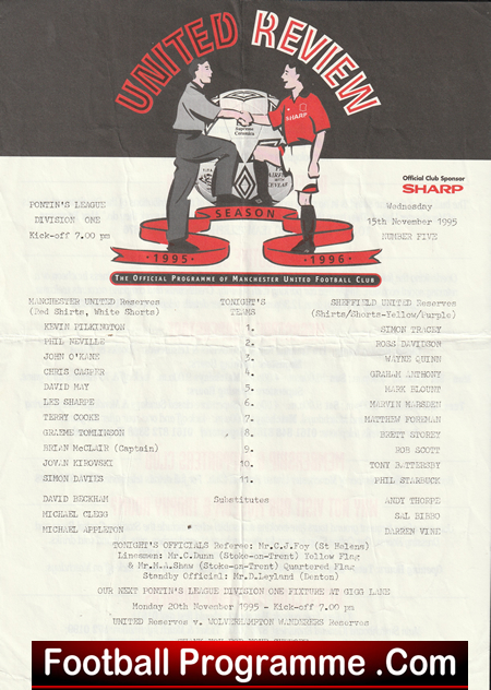 Manchester United v Sheffield United 1995 - Reserves Match Beckham - Image 2