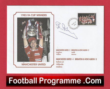 Manchester United Bryan Robson Autographed Signed FDC First Day Cover 1983 - Image 2