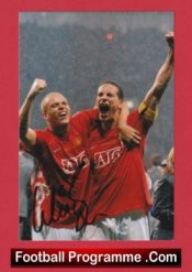 Manchester United Wes Brown Autograph Signed Man Utd