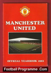 Manchester United Official Yearbook Man Utd 1992