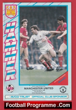  West Ham United v Manchester United 1987 - Man United Football Programme .COM Football Programmes Memorabilia