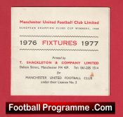 Manchester United Football Club Fixture Booklet 1976 – 1977