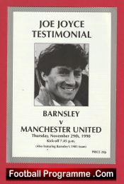 Joe Joyce Testimonial Benefit Game Barnsley Town v Man Utd 1990