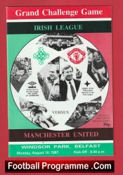 Irish League v Manchester United 1987 Windsor Park Belfast Ireland