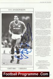 Manchester United Viv Anderson Autograph Signed Man Utd Plus Others