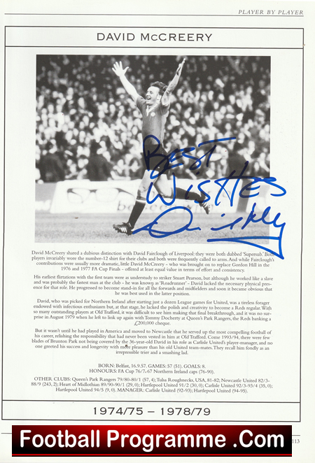 Manchester United David McCreery Autograph Signed Man Utd - Image 2