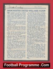 Manchester United Sir Matt Busby Genuine Hand Signed Autograph Tribute 1958