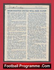 Manchester United Sir Matt Busby Genuine Hand Signed Autograph Tribute 1958