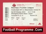 Sunderland v Manchester United 2013 – Match Ticket