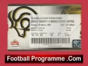 Derby County v Manchester United 2002 – Match Ticket